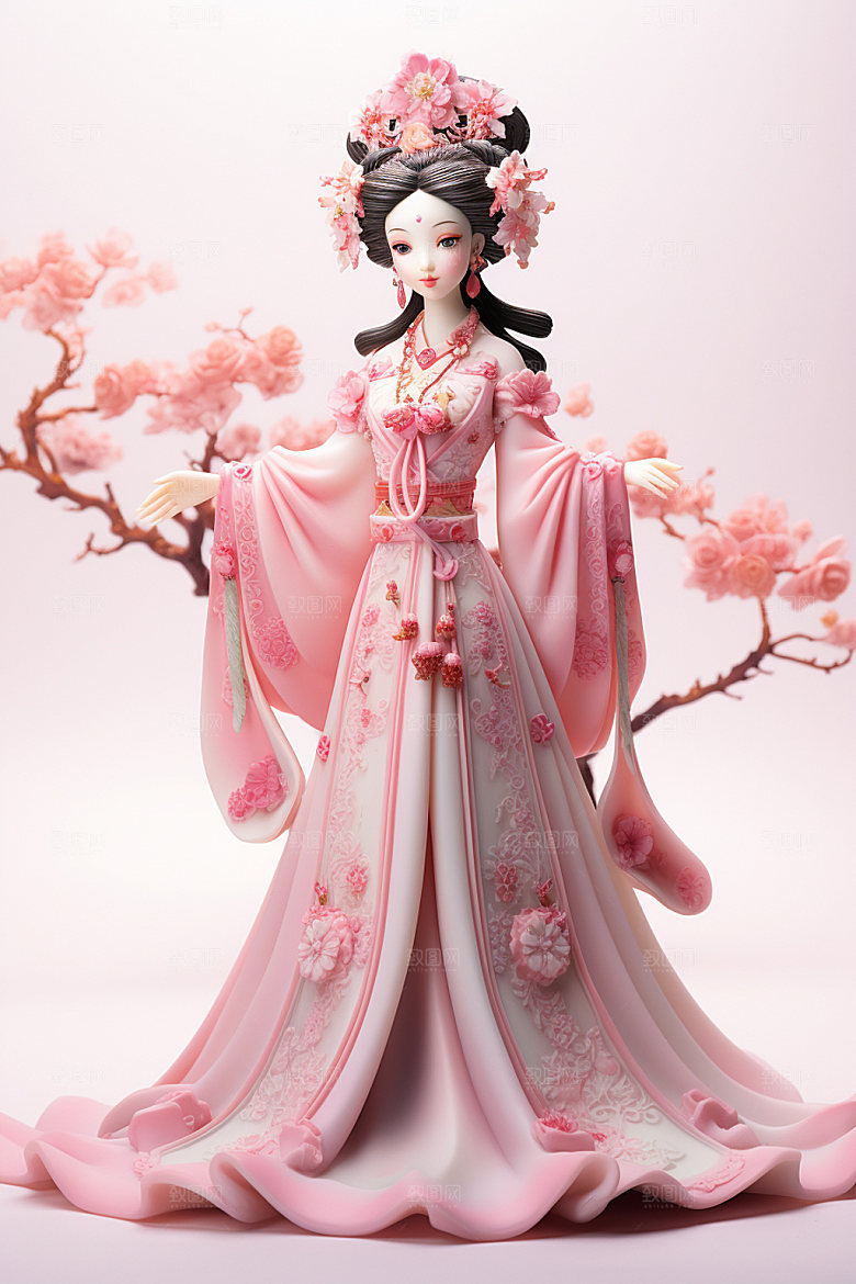 汉服赏花少女浪漫模型