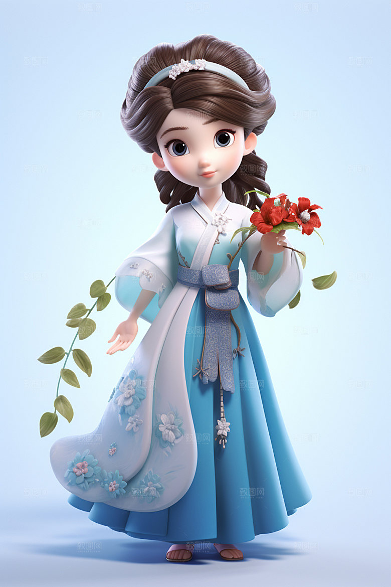 汉服赏花氛围3D模型