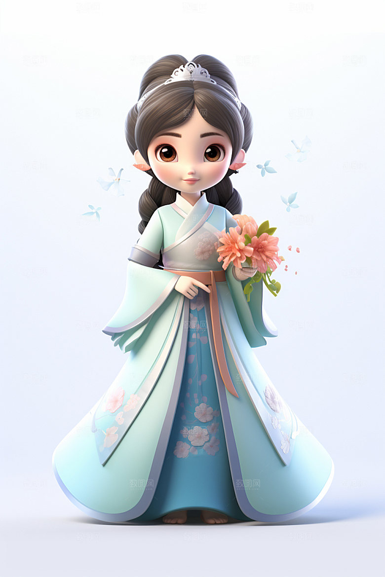 汉服赏花传统3D模型