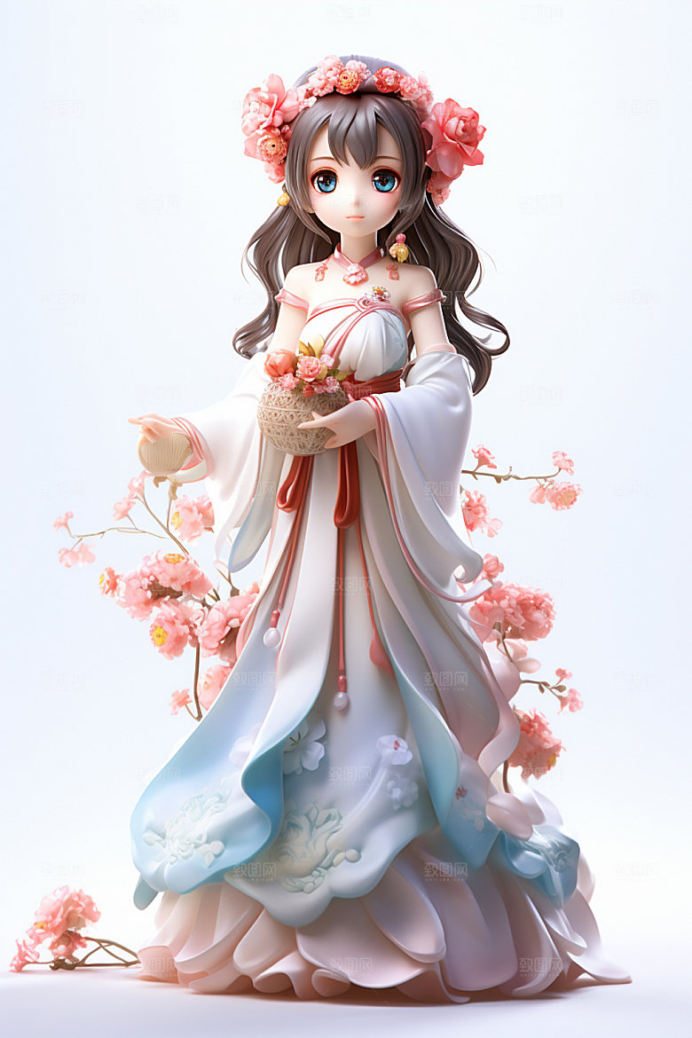 汉服赏花高清氛围模型
