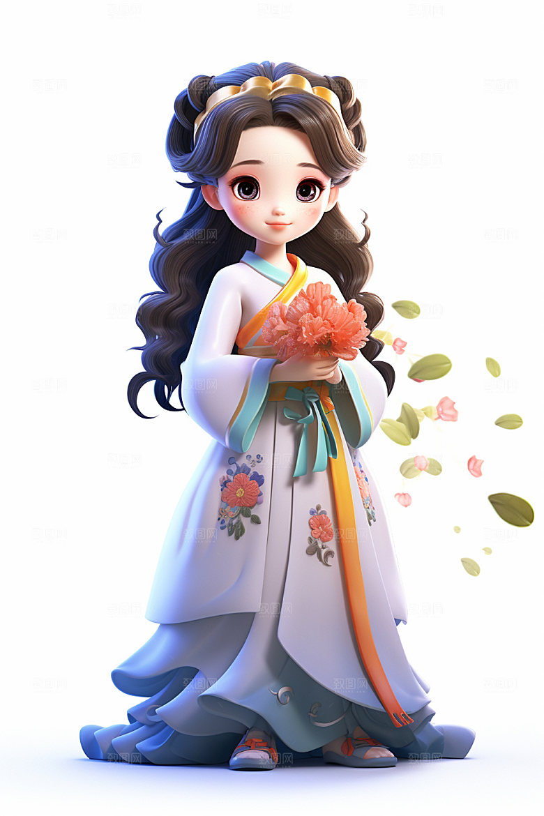 汉服赏花氛围3D模型