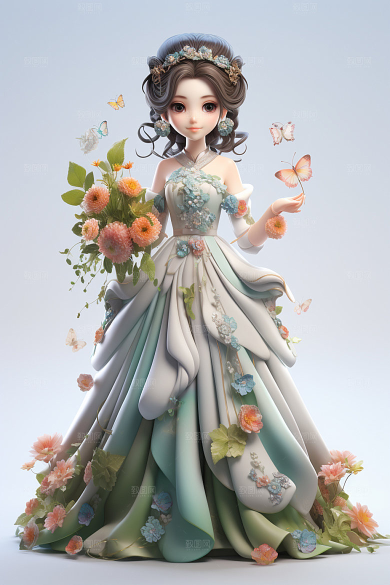 汉服赏花氛围唯美模型