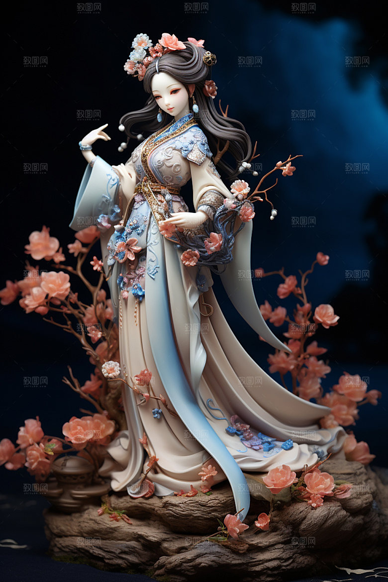 汉服赏花唯美3D模型