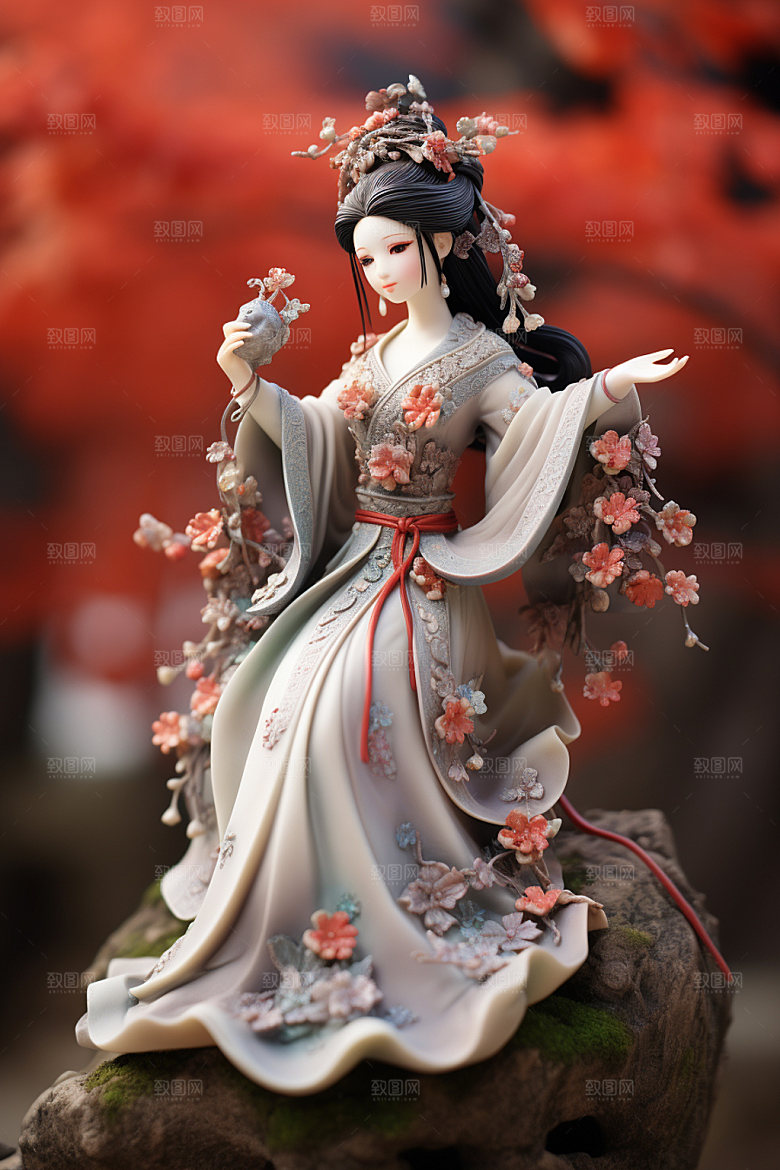 汉服赏花少女浪漫模型