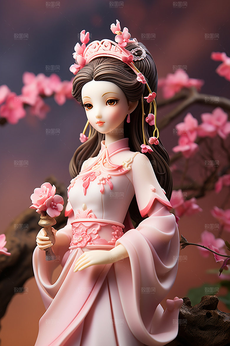 汉服赏花少女浪漫模型