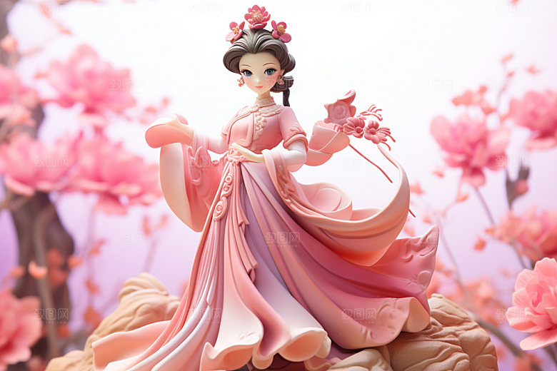 汉服赏花氛围唯美模型