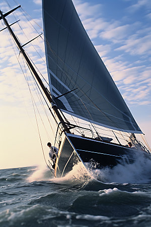 帆船航海乘风破浪素材