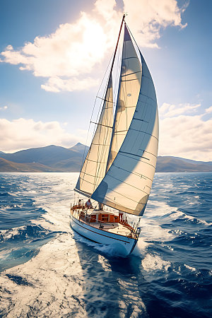 帆船航海大海素材