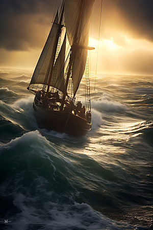 帆船航海航行素材