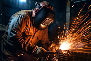 焊接场景工人工厂摄影图