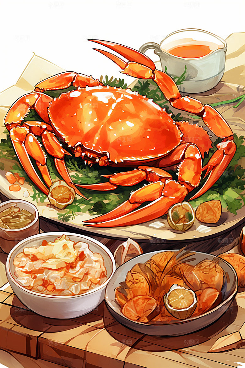 寒露秋天秋意插画