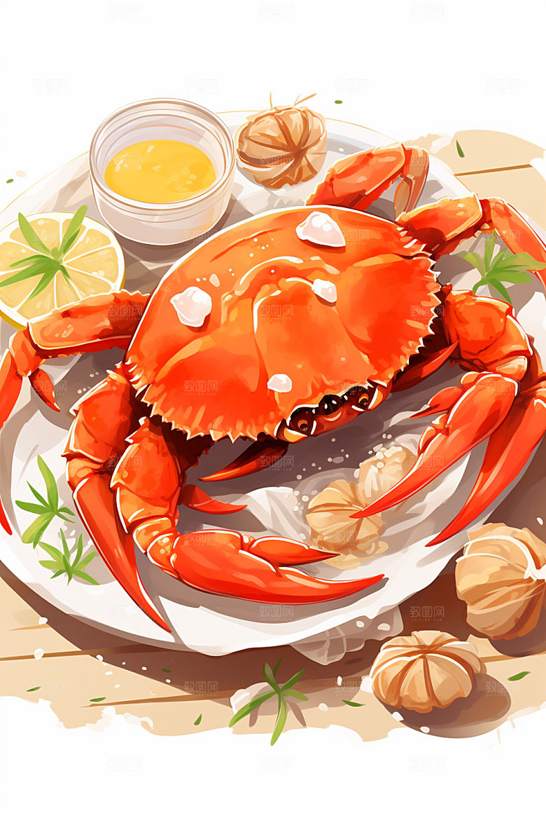 寒露自然文艺插画