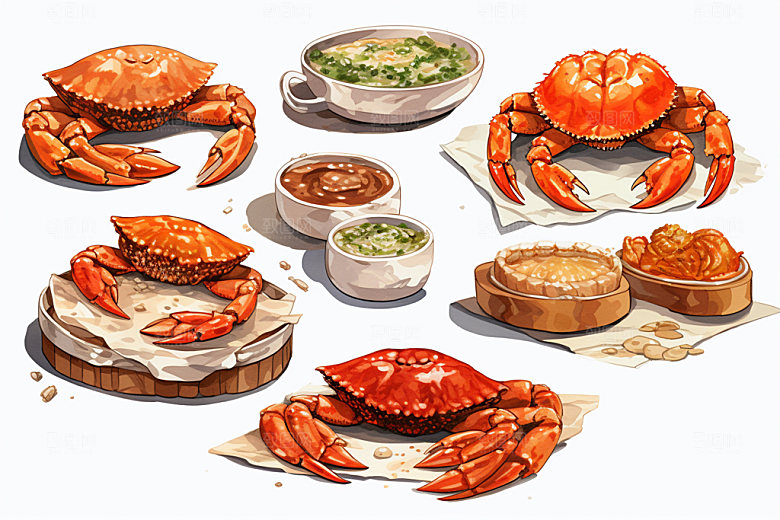 寒露秋意手绘插画