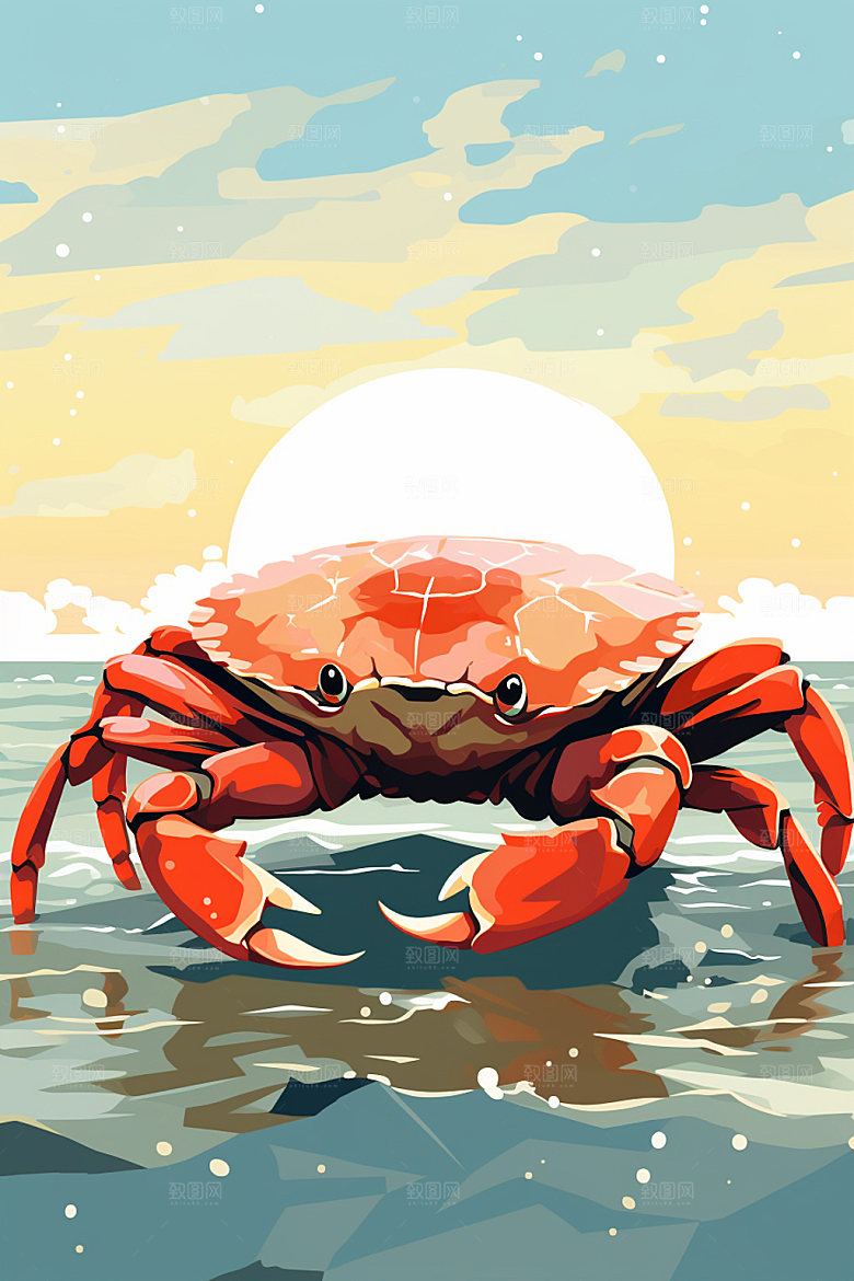 寒露精致文艺插画