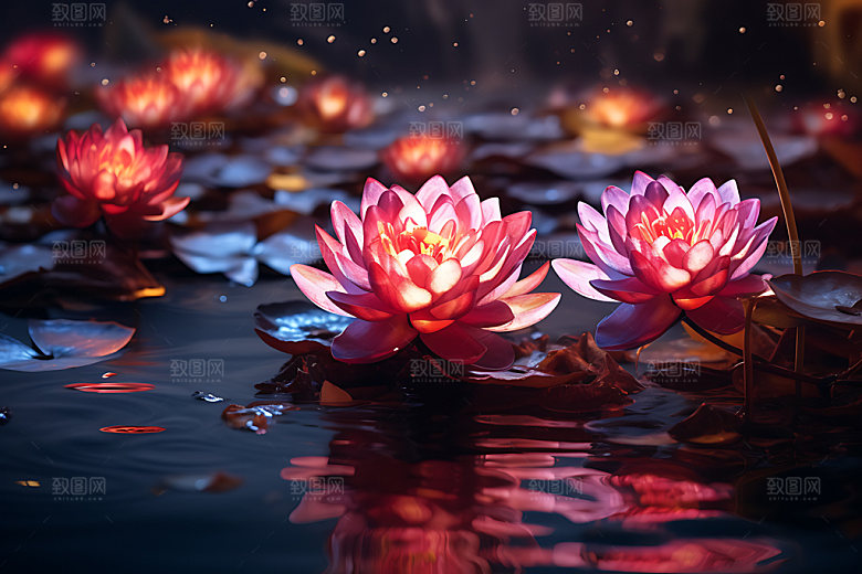 河灯唯美美好祝愿摄影图