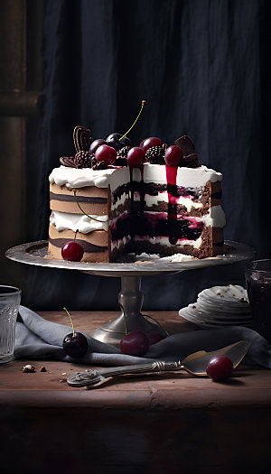 黑森林蛋糕高清巧克力蛋糕摄影图