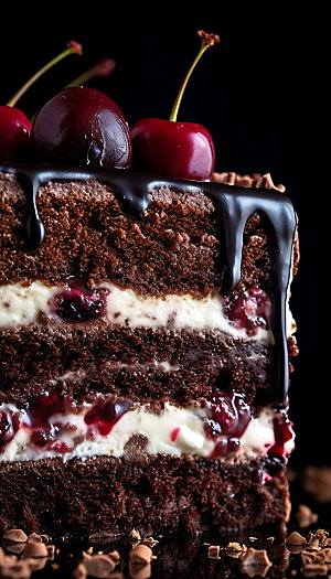 黑森林蛋糕高清甜品摄影图