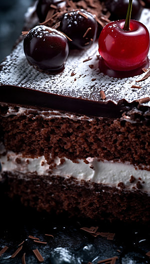 黑森林蛋糕美食烘焙摄影图