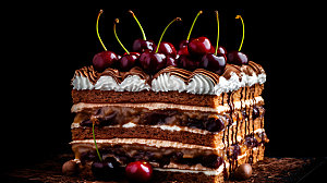 黑森林蛋糕高清特写摄影图