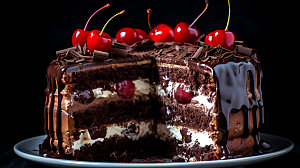 黑森林蛋糕甜品美食摄影图