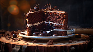 黑森林蛋糕烘焙美食摄影图