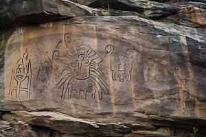 贺兰山岩画古迹风光旅游摄影图