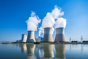 核能发电厂清洁能源烟囱工业基地