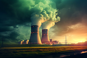 核能发电厂清洁能源烟囱工业基地