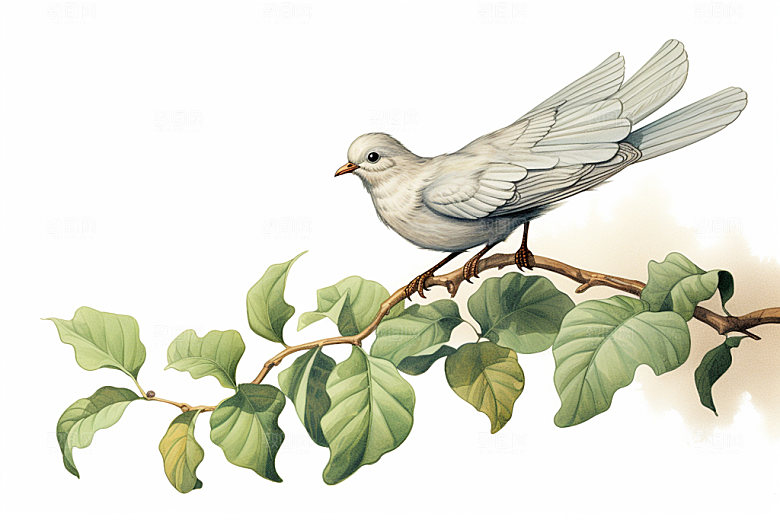 和平鸽手绘信鸽插画