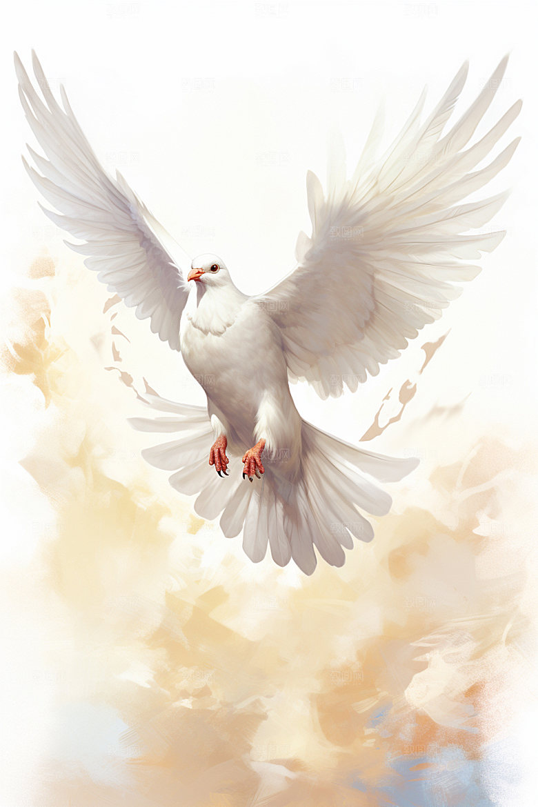 和平鸽象征手绘插画