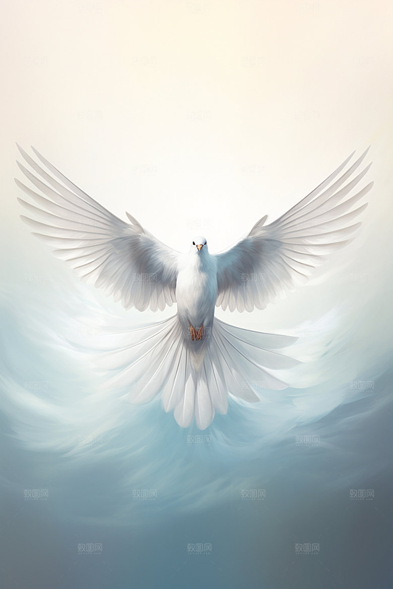 和平鸽鸟类象征插画