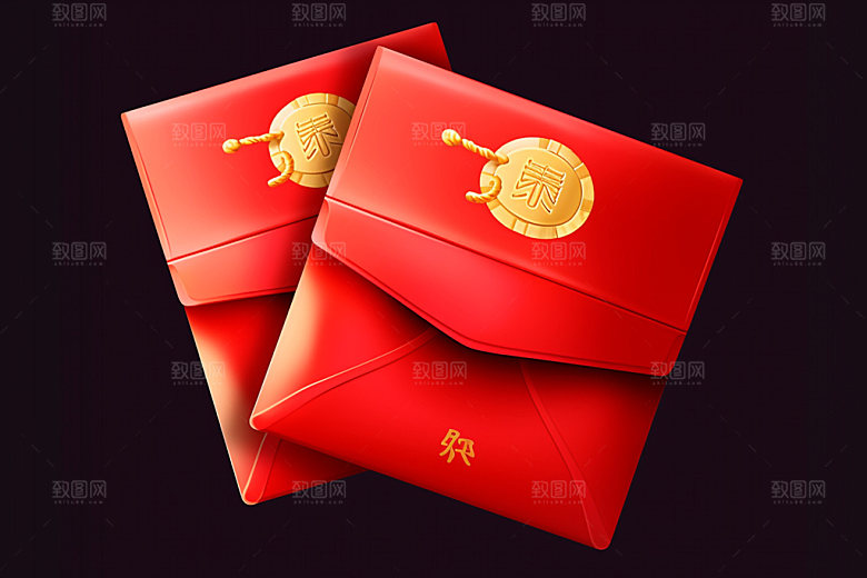 红包福利压岁钱元素