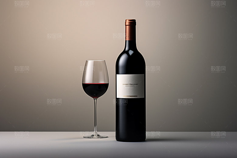 红酒葡萄酒模型样机