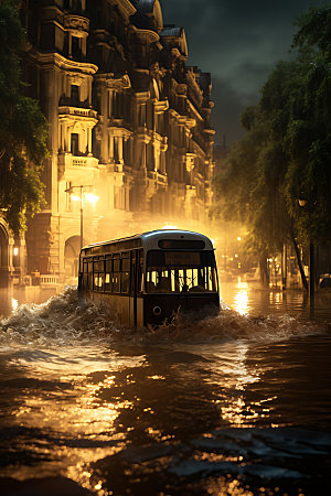 洪涝灾害洪水自然灾害摄影图