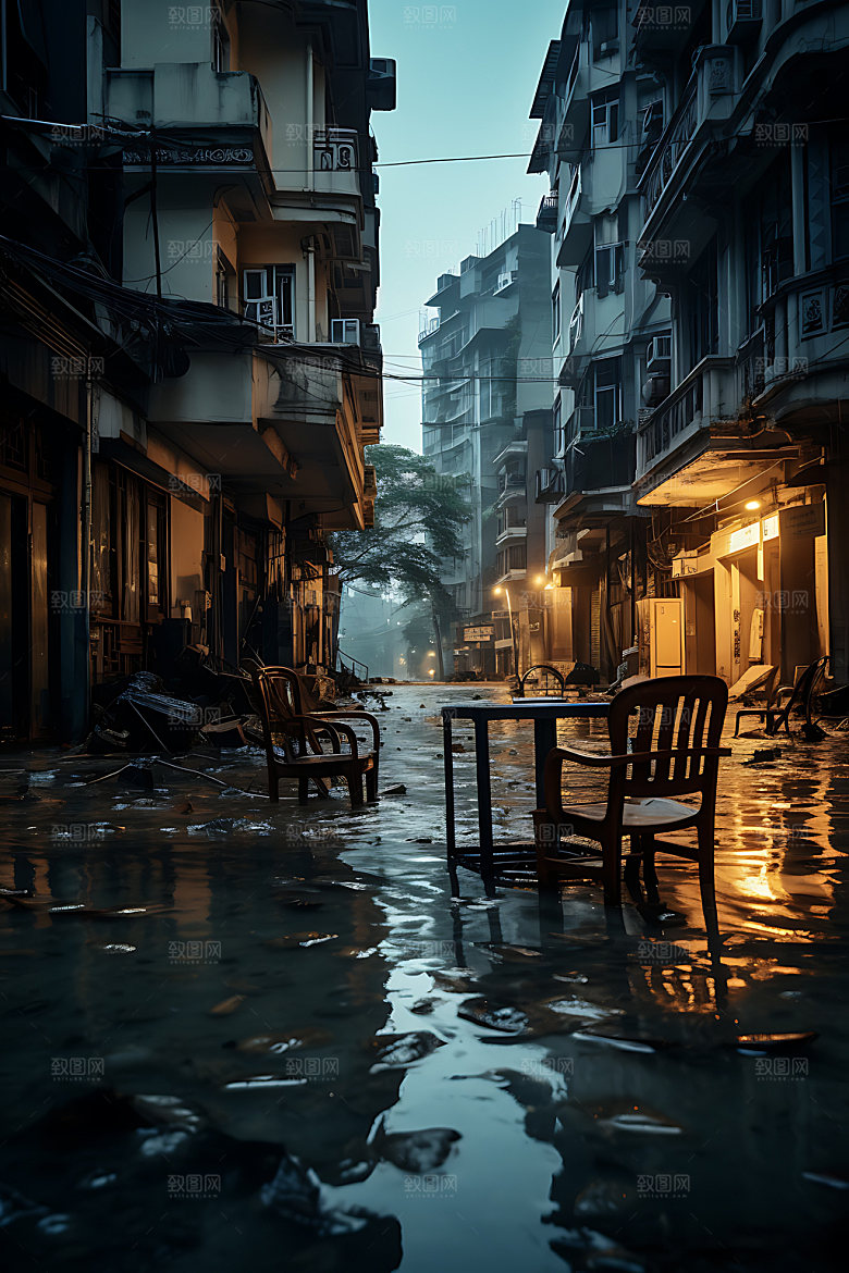 洪涝灾害洪水暴雨摄影图