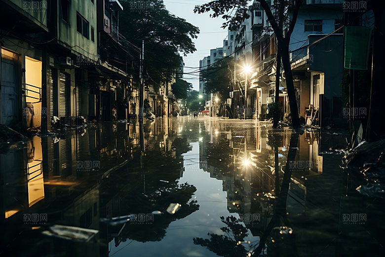 洪涝灾害洪水自然灾害摄影图