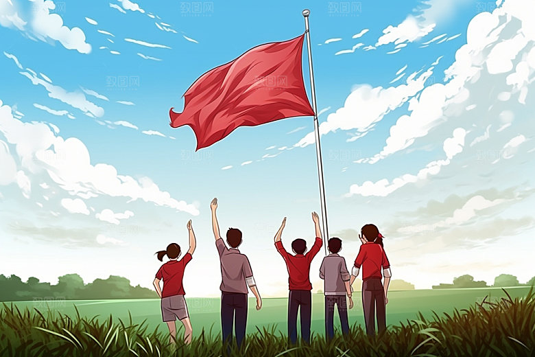 红旗节日红色元素