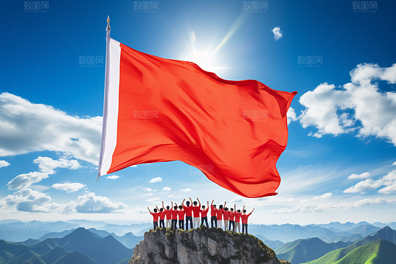 红旗国庆党建元素
