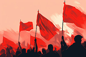 红旗活动节日元素