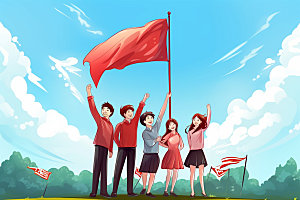 红旗团建国庆元素