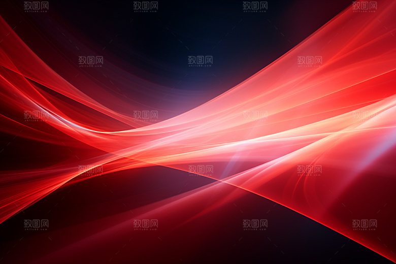 红色光束线条背景图