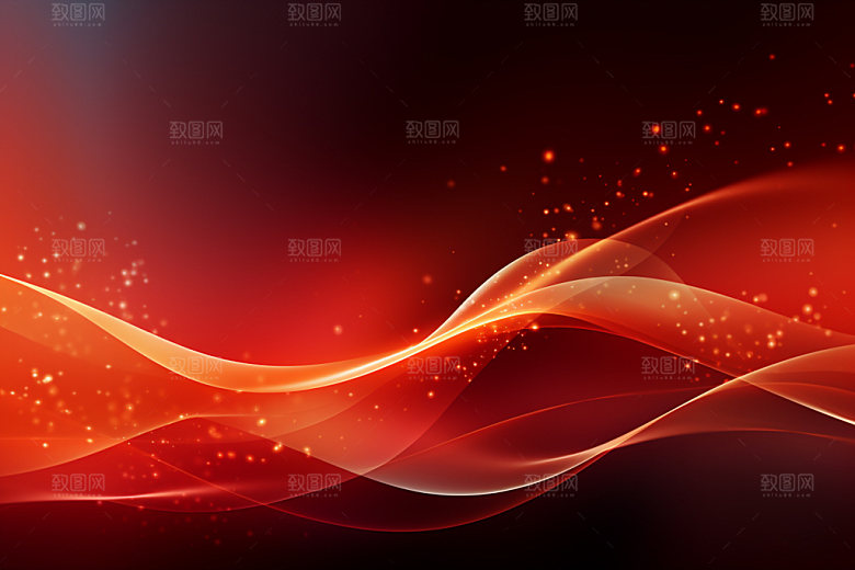 红色渐变波浪背景图