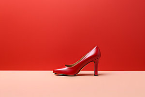红色高跟鞋女鞋鞋类摄影图