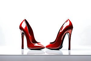 红色高跟鞋鞋类时尚摄影图