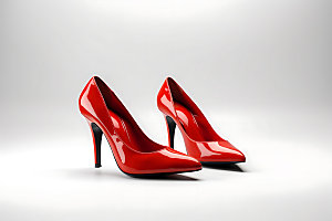 红色高跟鞋电商商品摄影图