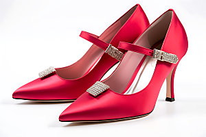 红色高跟鞋时尚高清摄影图
