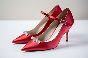 红色高跟鞋鞋类女鞋摄影图
