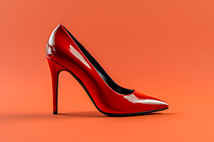 红色高跟鞋女鞋时尚摄影图