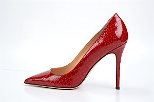 红色高跟鞋优雅商品摄影图