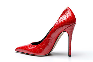 红色高跟鞋皮鞋优雅摄影图